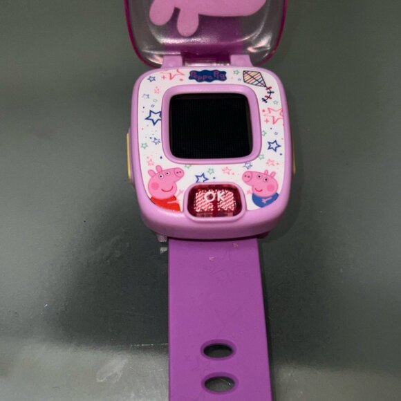 VTech Peppa Pig Learning Watch Pink Purple Activity Games with Sound (JW1) - Picture 3 of 4